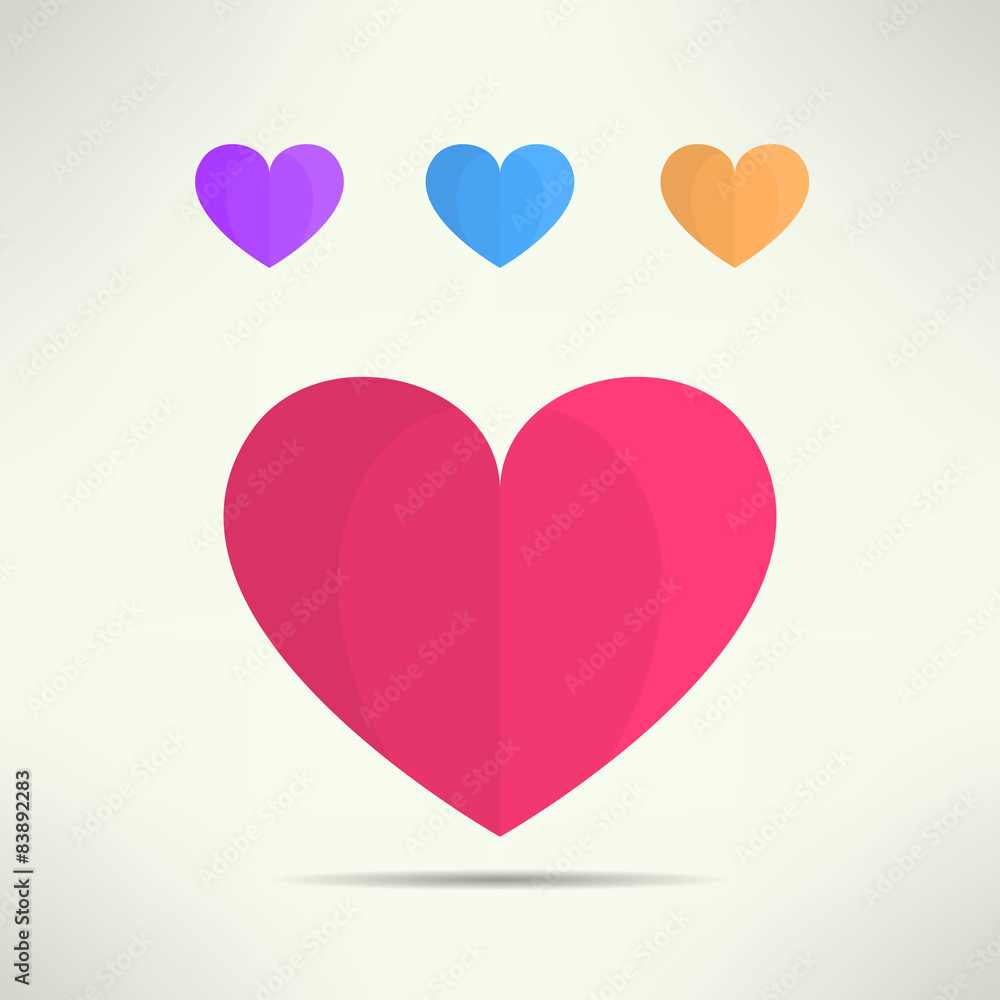 Vector heart icon in modern geometrical design. Social network