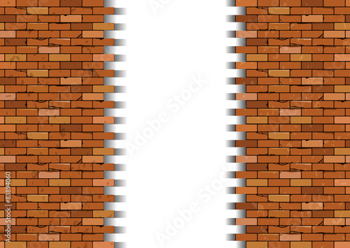 Broken brick wall  vector illustration