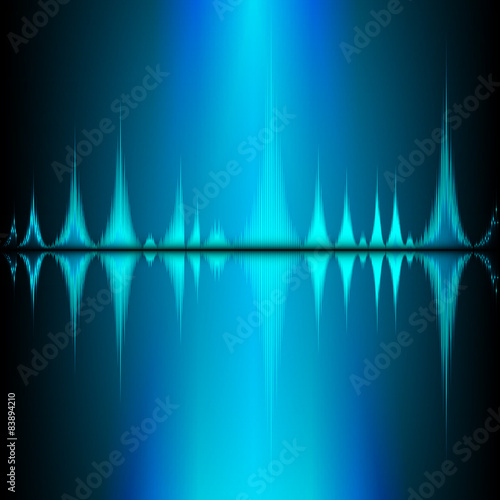 Sound waves oscillating on black background
