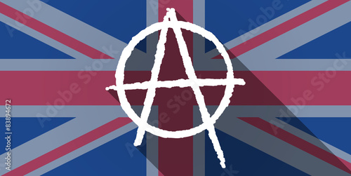 United Kingdom flag icon with an anarchy sign