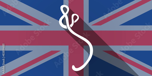 United Kingdom flag icon with an ebola sign