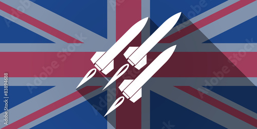 United Kingdom flag icon with missiles