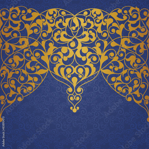 Vector ornate seamless border in Eastern style.