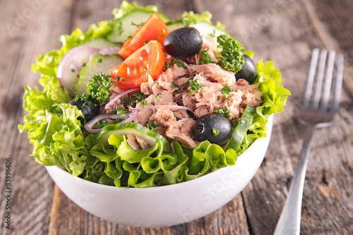 fresh salad with tuna photo