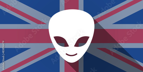 United Kingdom flag icon with an alien face