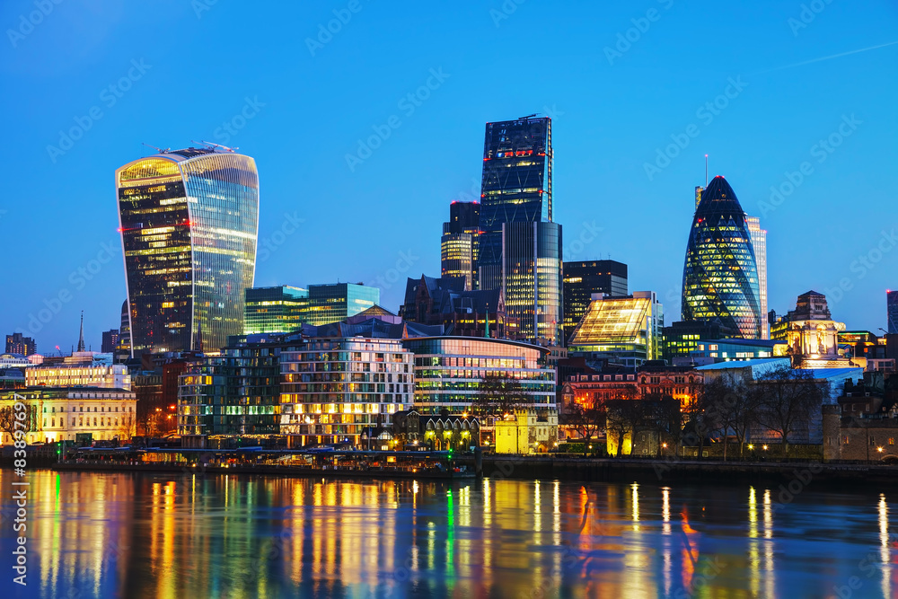 Financial district of the City of London - obrazy, fototapety, plakaty 