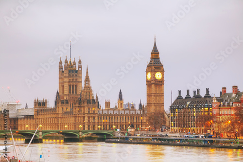 London with the Clock Tower and Houses of Parliament #83897832