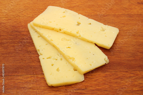 Three slices of cheese