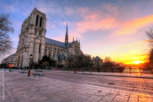 Paris - Notre Dame at sunrise, France