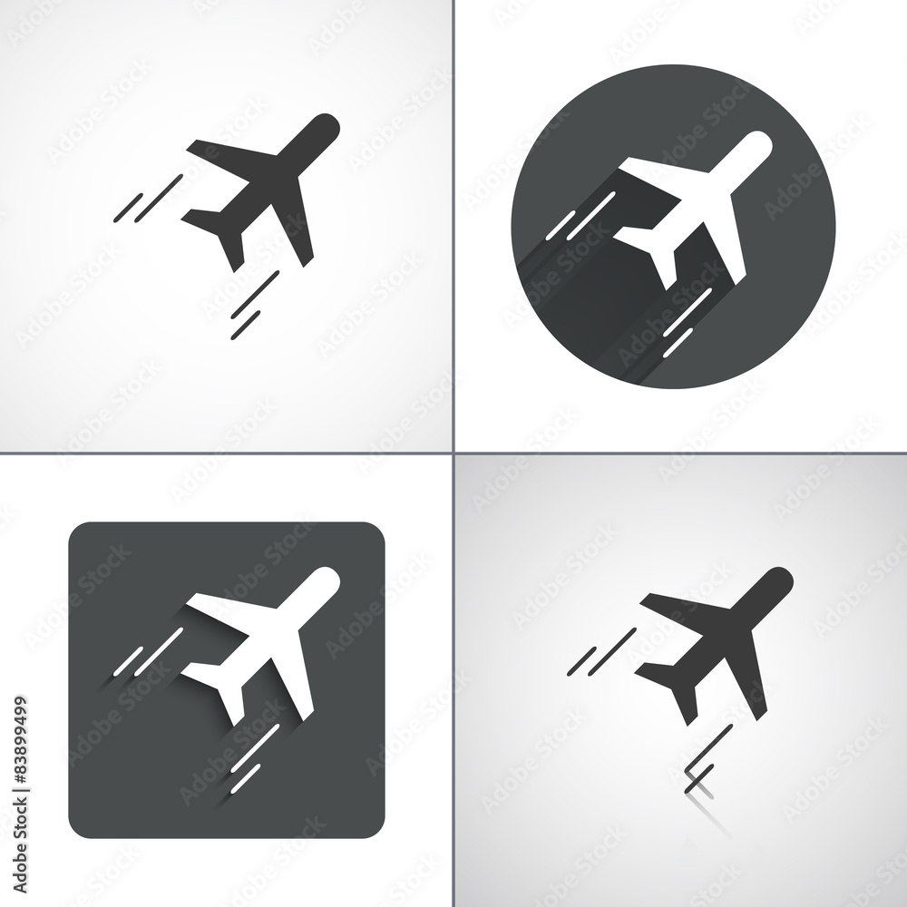 Plane icon. Set elements for design. 