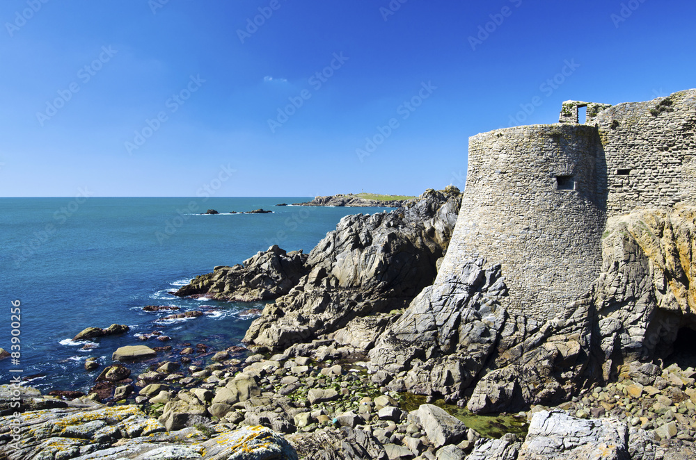 Ruins of old castle in Southern Coastline of Yeu Island