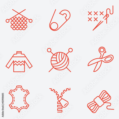 Knitting and needlework icons