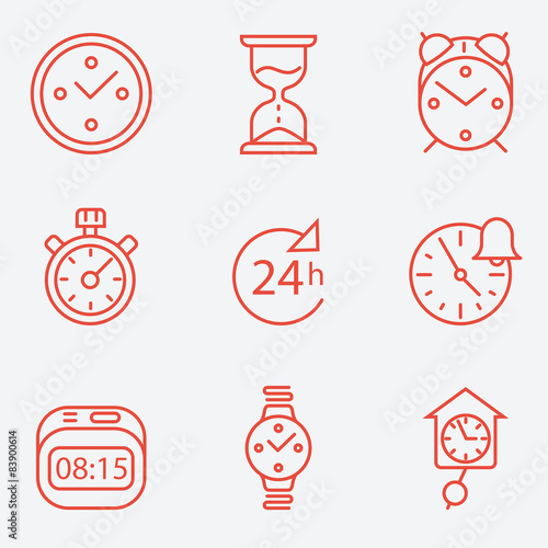 Time and clock icons