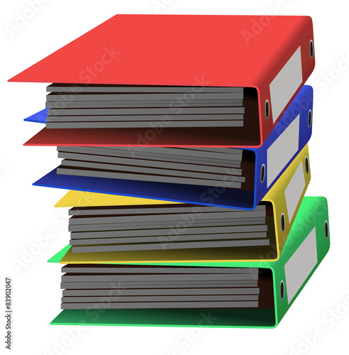 Vector colorful stacked office folders