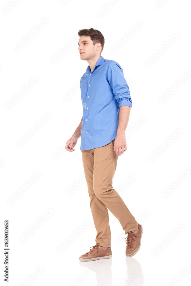 fashion man walking on isolated background. fashion man walking on isolated background.