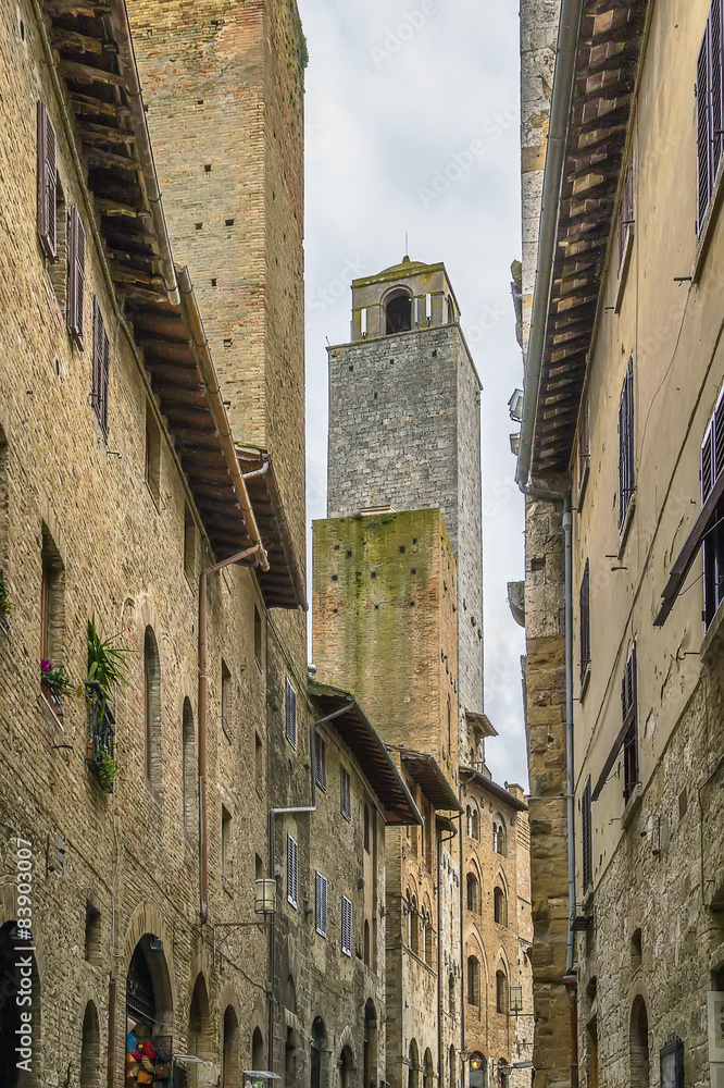 street in San Gimignano, Italy