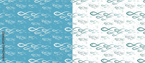 Seamless background with fishes.