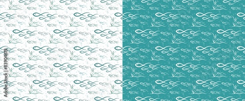 Seamless background with fishes.