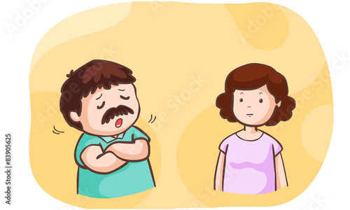 husband talk about problem to his wife vector