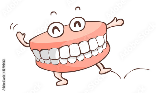 happy denture dancing show vector