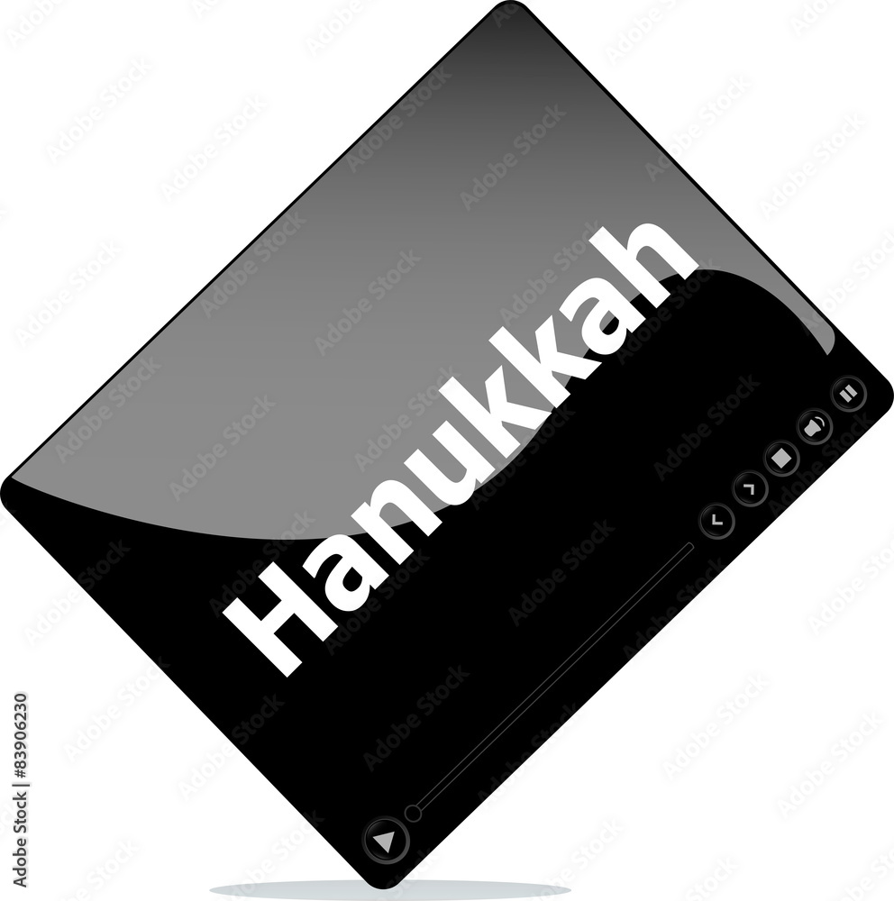 Video movie media player with hannukah word on it Video movie media player with hannukah word on it