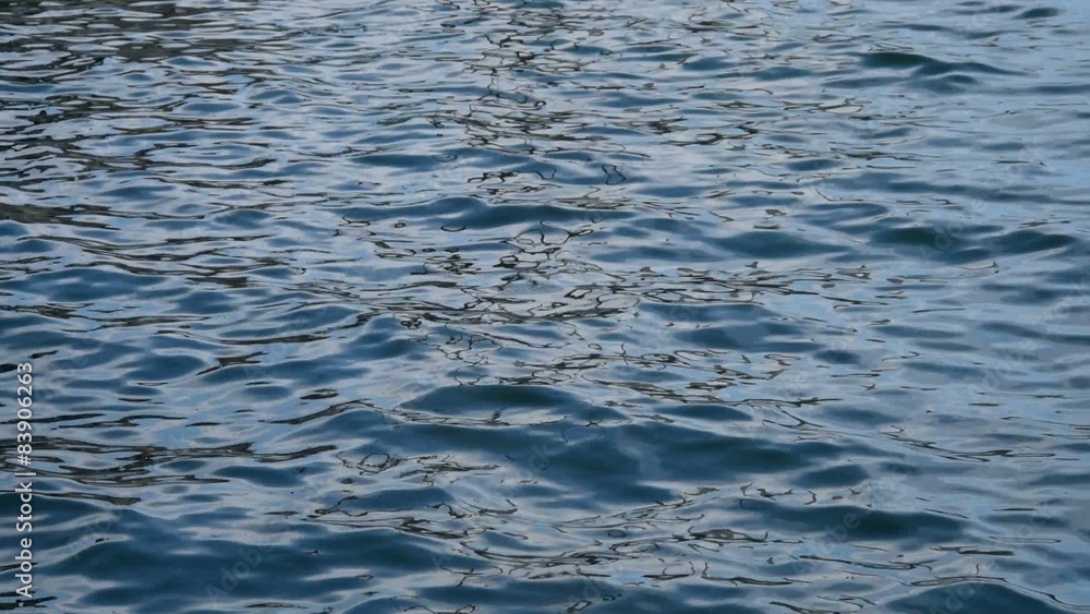 Dark blue water surface with ripples and waves.
Dark blue water surface with ripples and waves.
