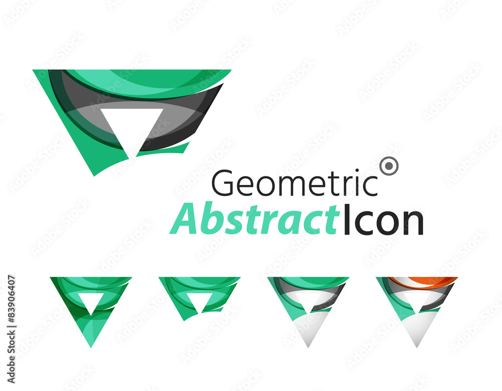 Set of abstract geometric company logo triangles, arrows Set of abstract geometric company logo triangles, arrows