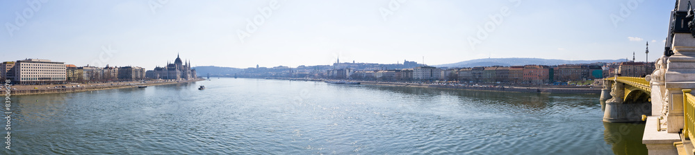 Danube and Margaret Bridge in Budapest, Hungary
