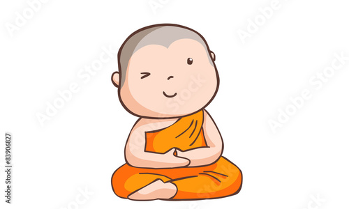 happy little neophyte take meditate vector