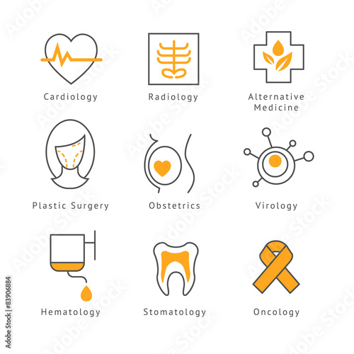 Colored Medical Health Care Icons 