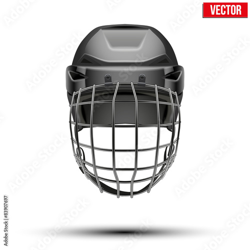 Classic black Goalkeeper Hockey Helmet isolated 