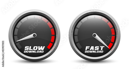 Slow and fast download speed icons