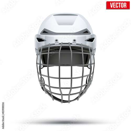 Classic white Goalkeeper Hockey Helmet isolated 