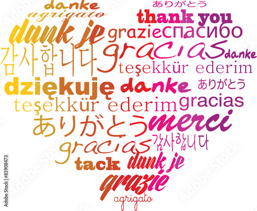 Thank you - heart shape tagcloud 