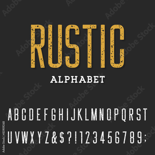 Retro Rustic Alphabet Vector Font