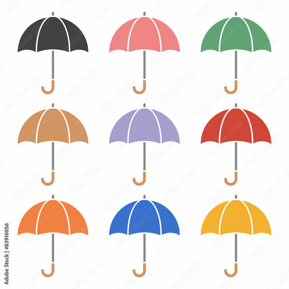 Umbrella icon set