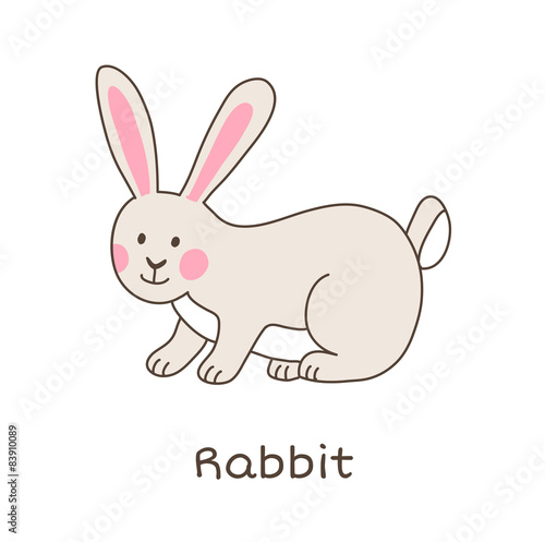 Funny cartoon rabbit, children illustration © Nasic