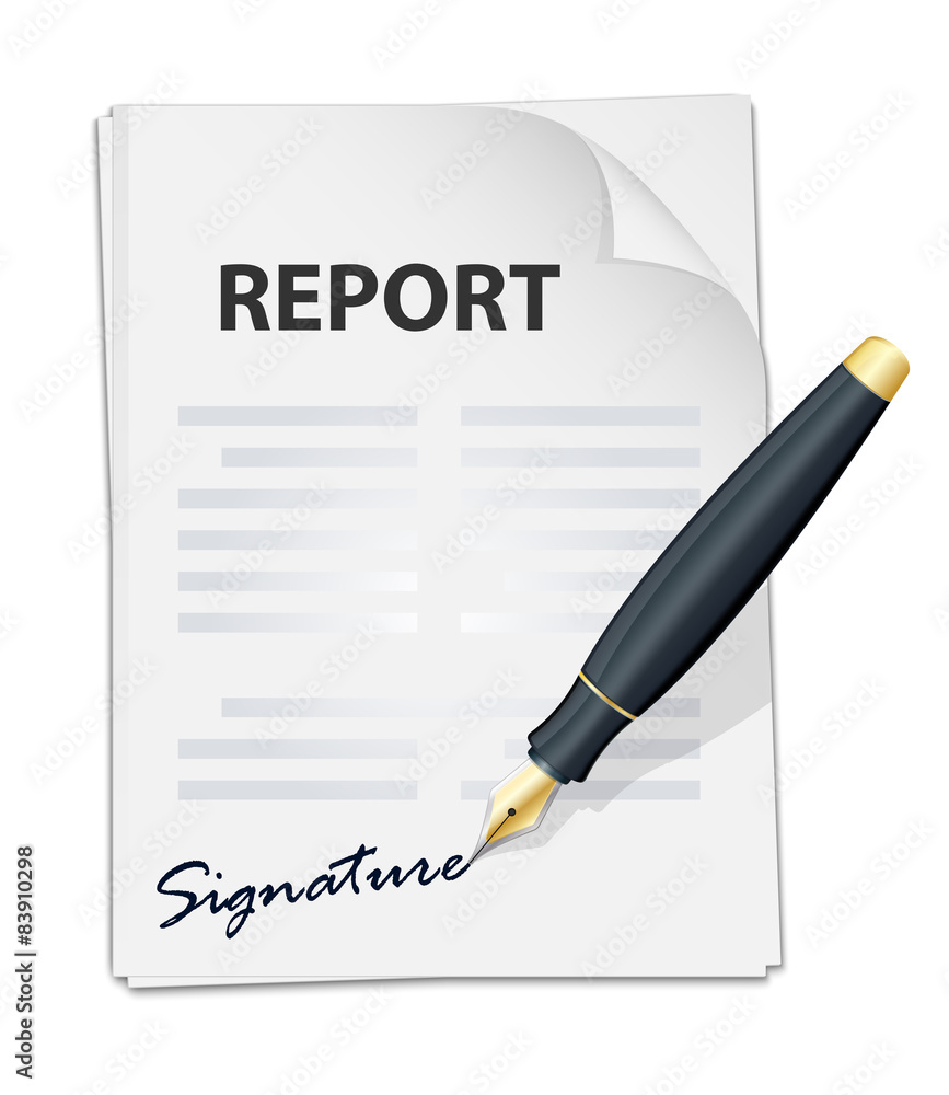 Signing report. Vector icon Signing report. Vector icon