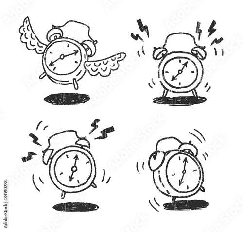 Four alarm clocks icons