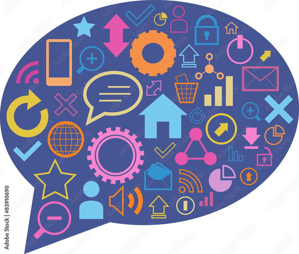 Speech bubble with web elements Speech bubble with web elements