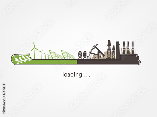 status Bar and factories against renewable energy