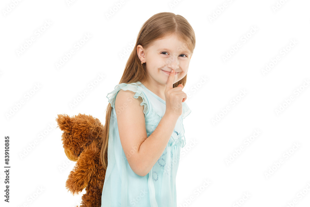 pretty little girl with teddy bear