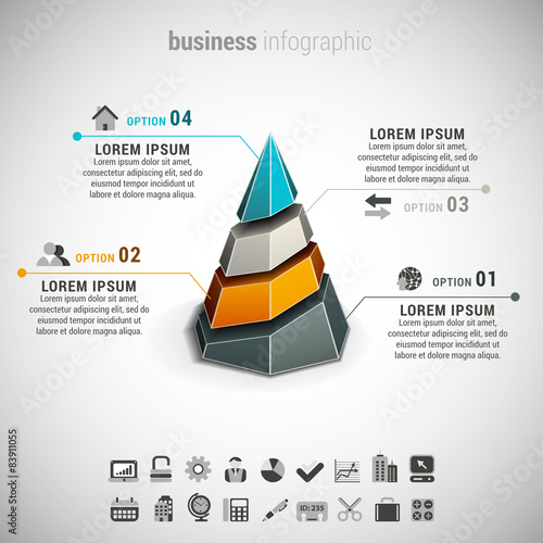 Business Infographic made of cone.