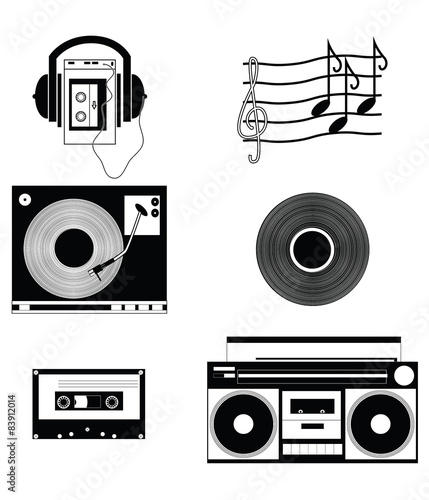 Music players and components vol 1 in black and white 
