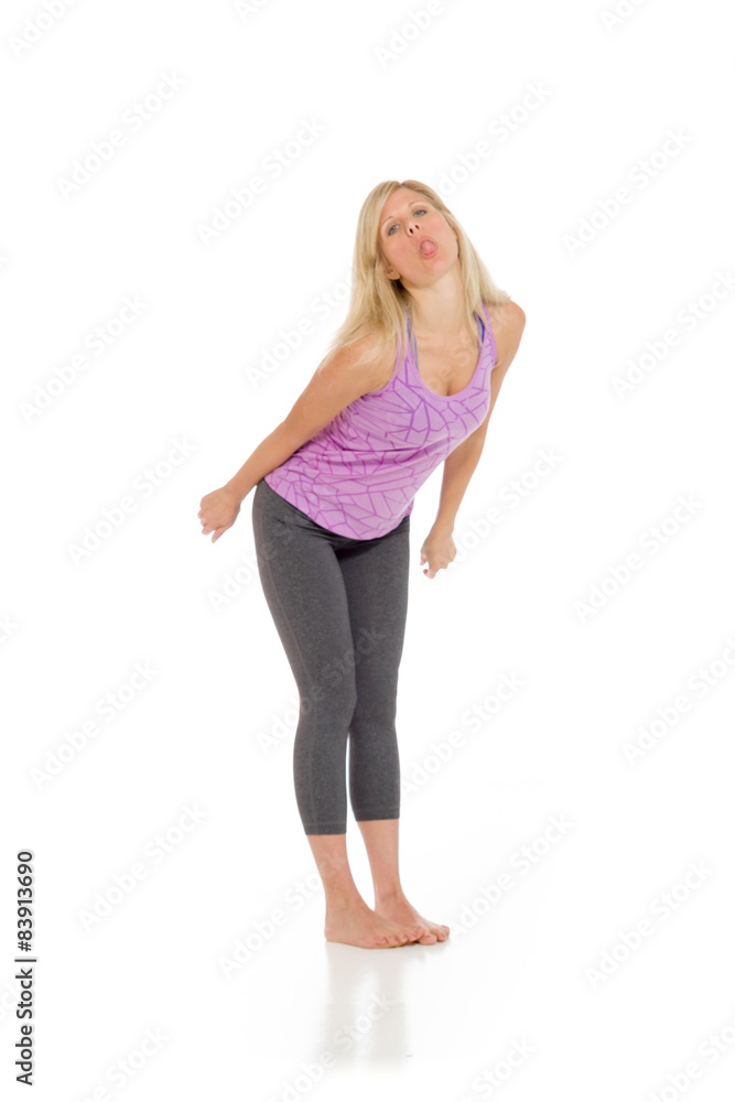 Model isolated sticking tongue out Model isolated sticking tongue out