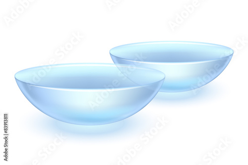 Two contact lenses vector illustration.