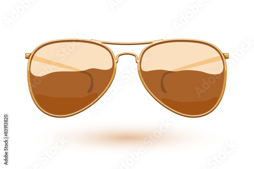 Aviator sunglasses icon fashion vector illustration.