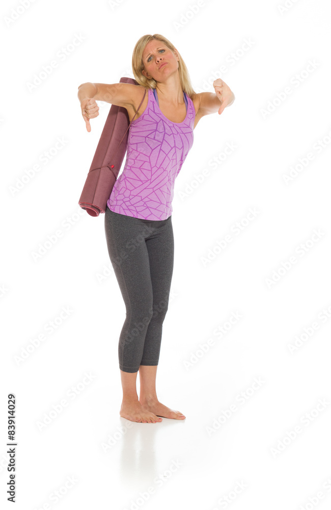 Model negative thumbs down Model negative thumbs down