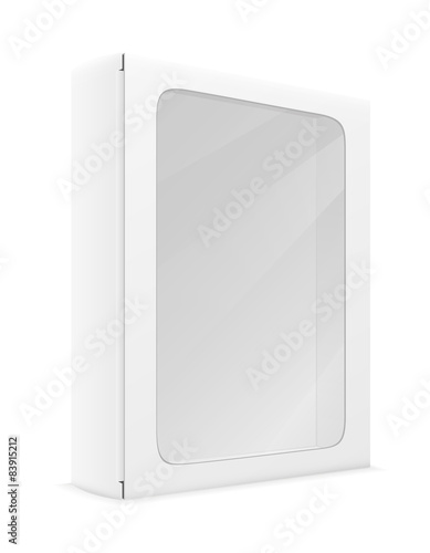 white paper carton box packing vector illustration