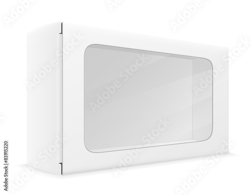 white paper carton box packing vector illustration